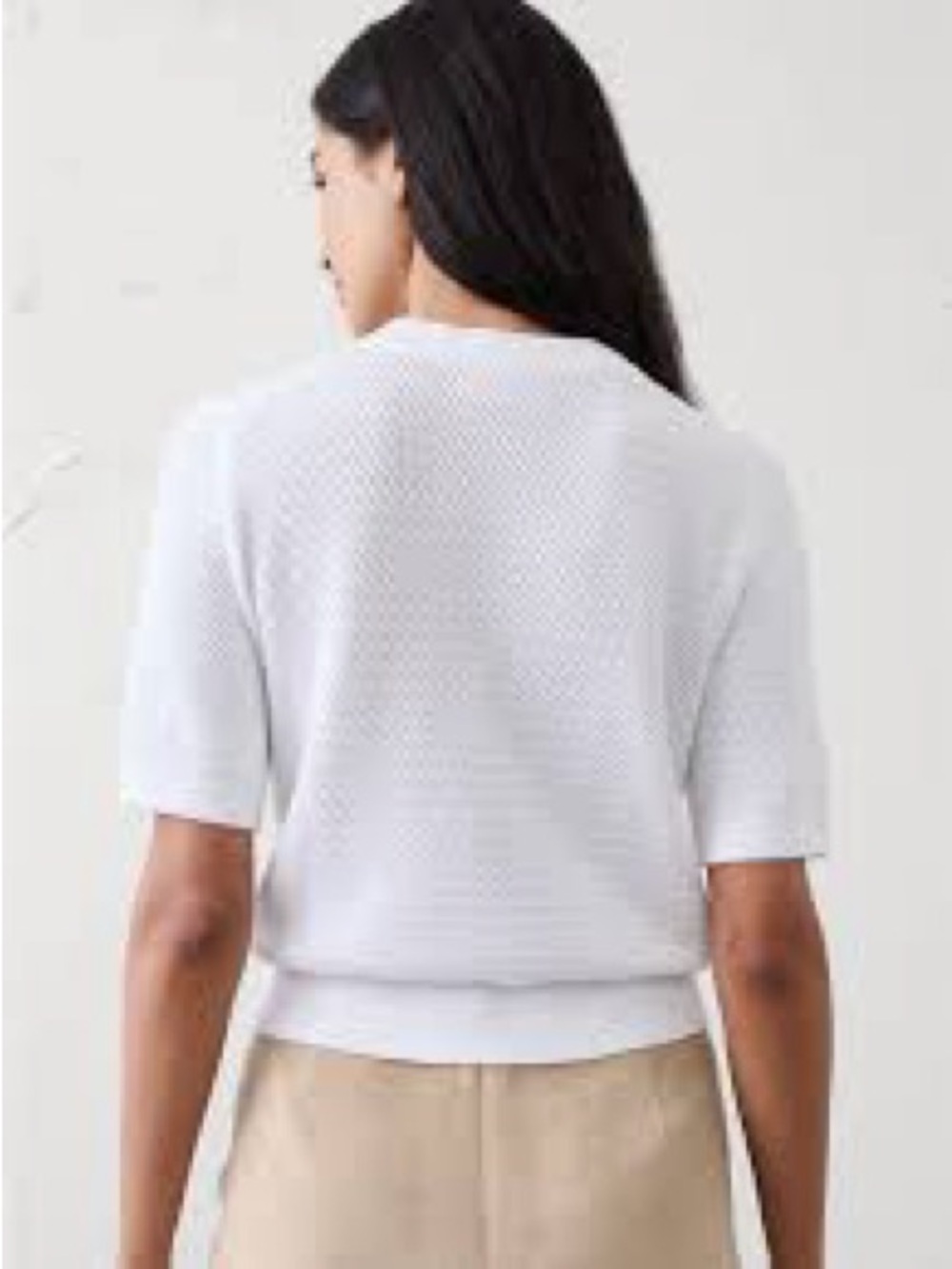 Banana Republic White Short-Sleeve Knit Top